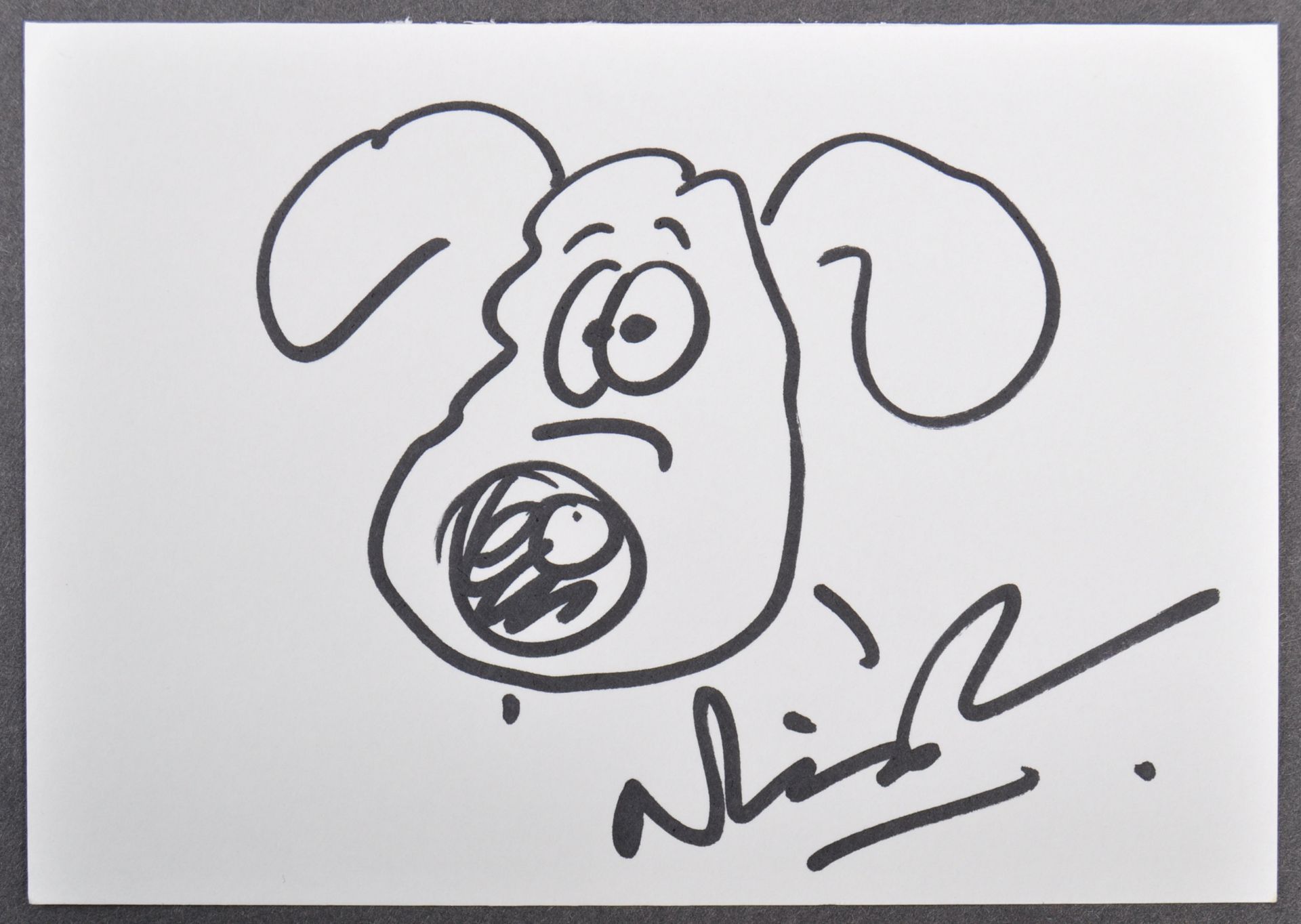 WALLACE & GROMIT - NICK PARK - AUTOGRAPHED SKETCH