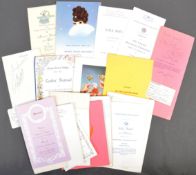 COLLECTION OF 1960S / 70S AUTOGRAPHED MENUS AND DINNER BROCHURES