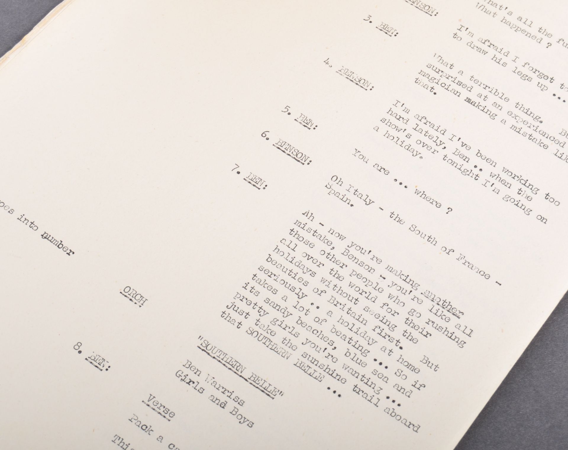 FROM THE COLLECTION OF VALERIE LEON - ORIGINAL SCRIPT - Image 3 of 5