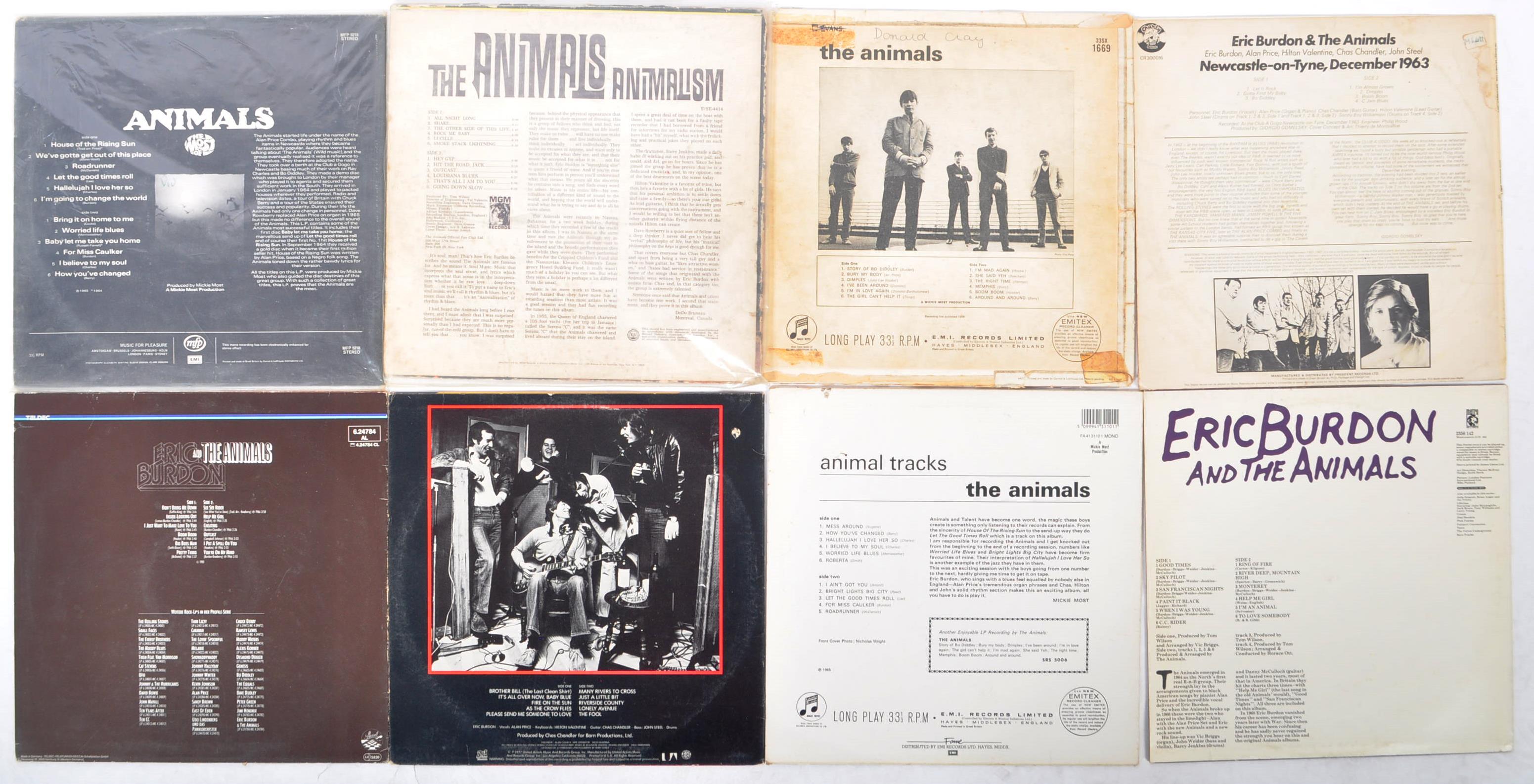 THE ANIMALS / ERIC BURDON & THE ANIMALS - GROUP OF EGIGHT VINYL RECORD ALBUMS - Image 2 of 3