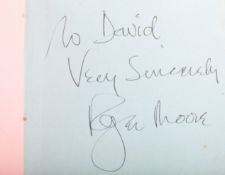 VINTAGE 1960S AUTOGRAPH BOOK - ROGER MOORE, HANCOCK, SHADOWS ETC