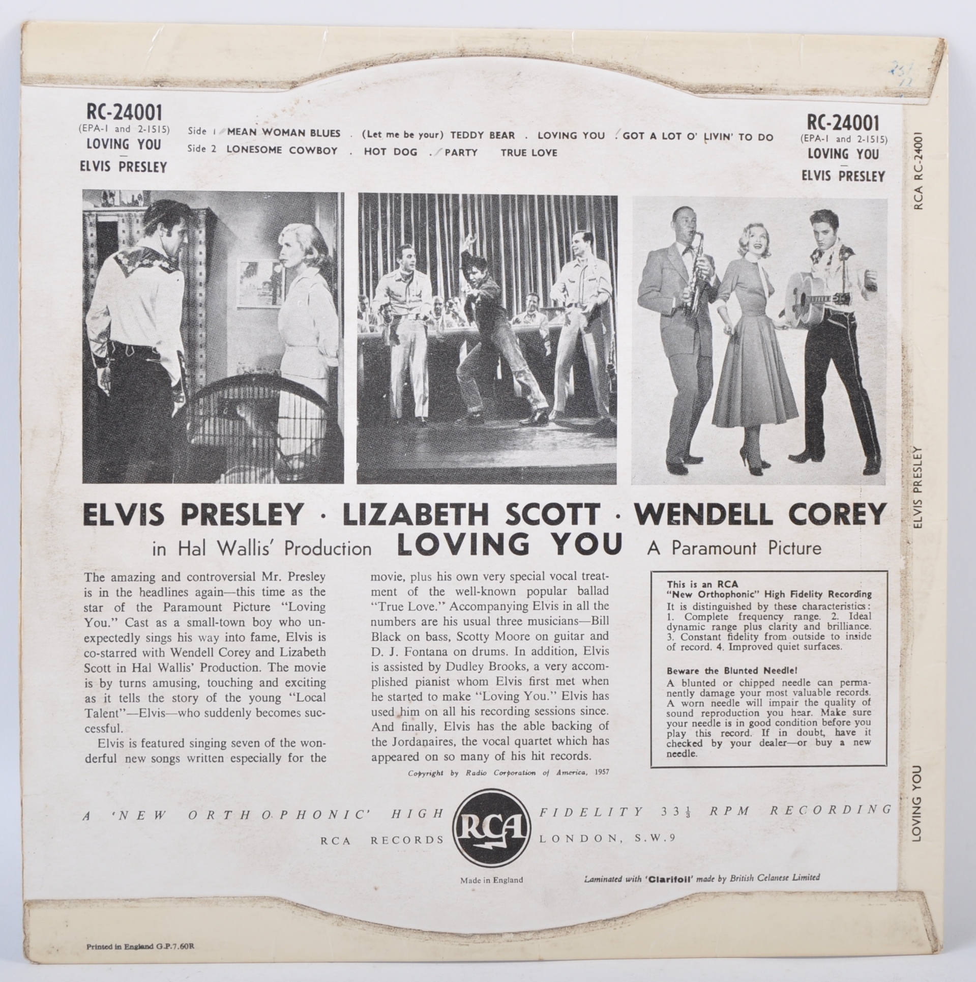 ELVIS PRESLEY - LOVING YOU - 1957 10" RCA LABEL RELEASE - Image 2 of 4