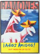 THE RAMONES - ADIOS AMIGOS - ORIGINAL ADVERTISING POSTER