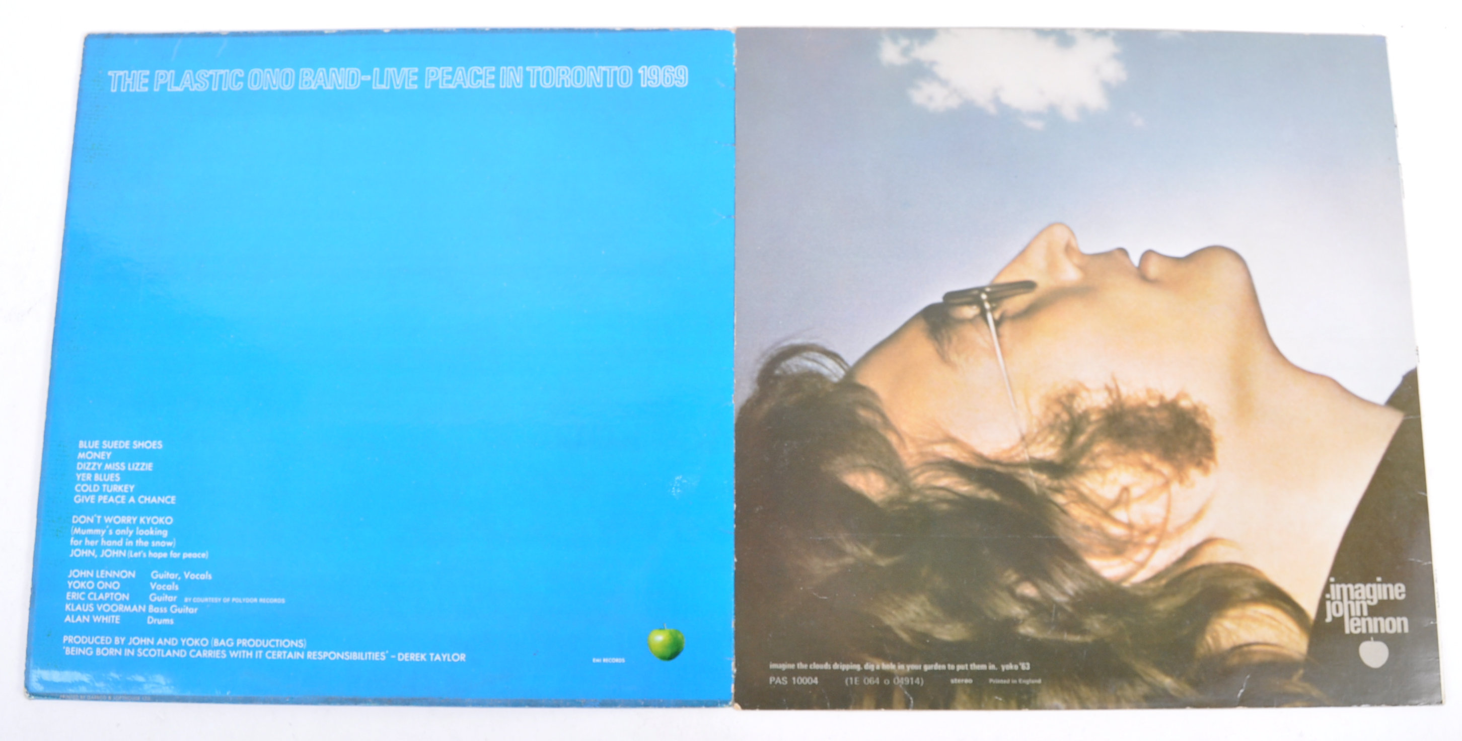 JOHN LENNON PLASTIC ONO BAND - TWO RECORD ALBUMS - LIVE PEACE IN TRONTO 1969 AND IMAGINE - Image 2 of 4