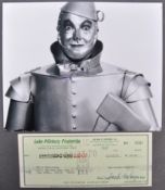 THE WIZARD OF OZ (1939) - TIN MAN - JACK HALEY - RARE SIGNED CHEQUE