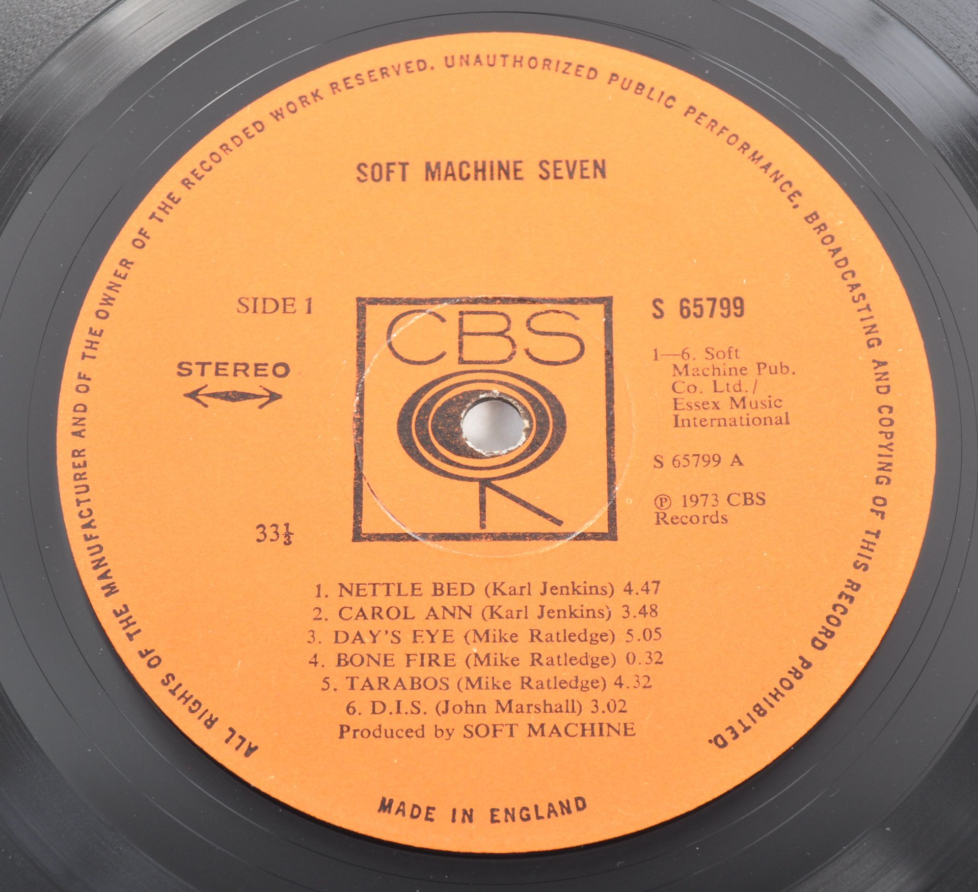 SOFT MACHINE - SEVEN - 1973 ORANGE CBS LABEL - Image 3 of 6
