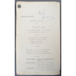 FROM THE COLLECTION OF VALERIE LEON - ORIGINAL SCRIPT