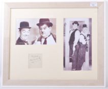 LAUREL & HARDY - AUTOGRAPHED ALBUM PAGE PRESENTATION