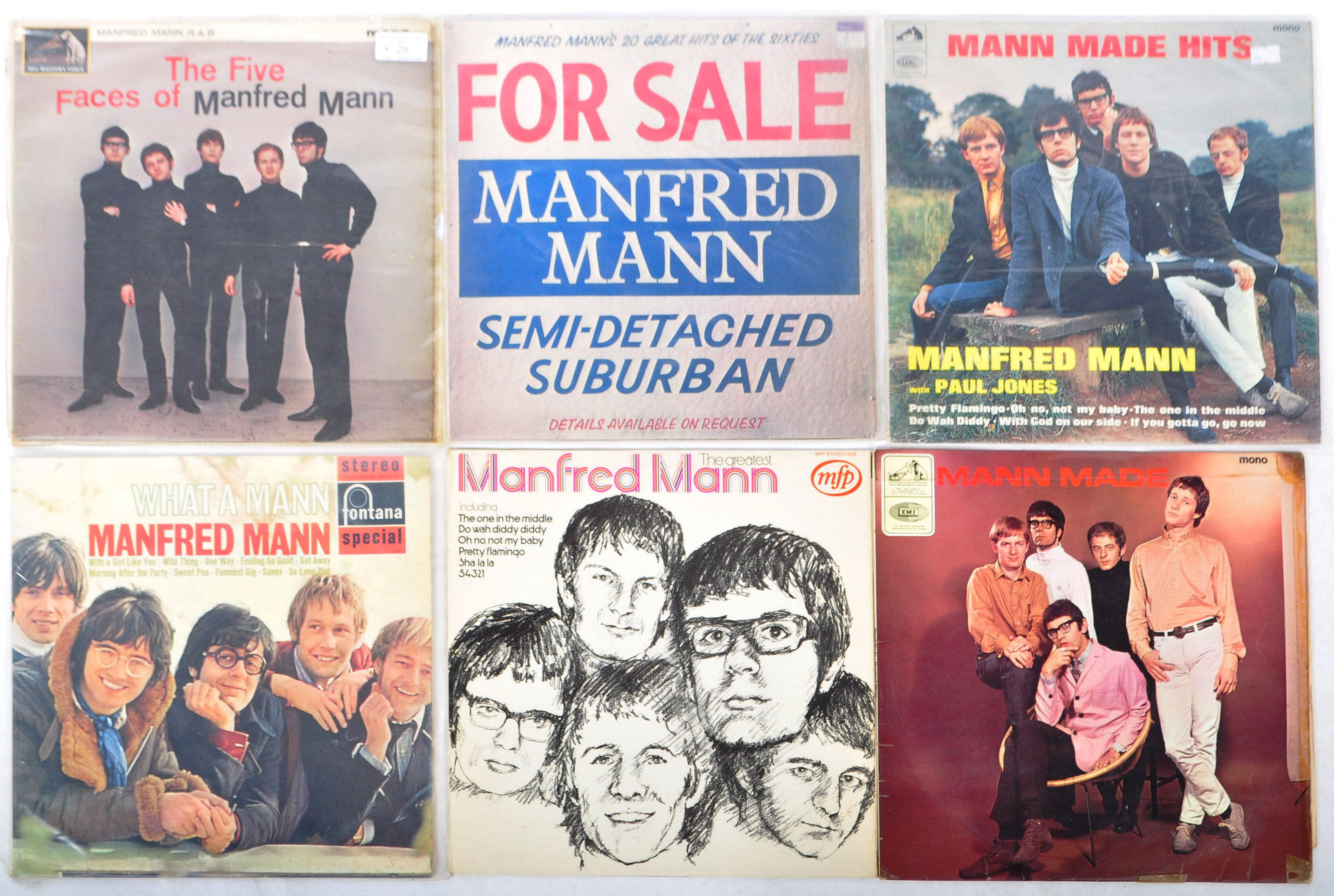 MANFRED MANN - GROUP OF SIX VINYL RECORD ALBUMS