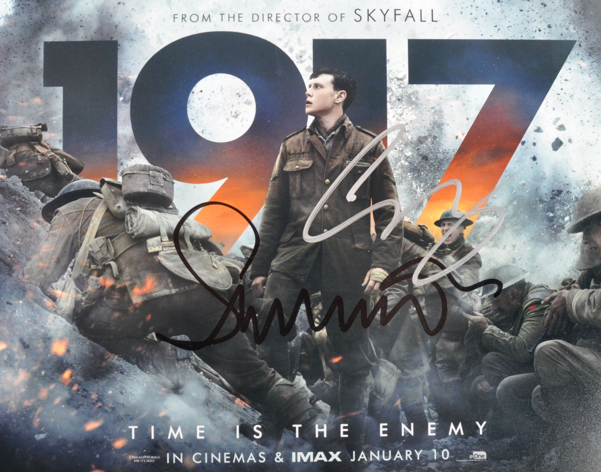 1917 (2019) - SAM MENDES & GEORGE MACKAY - DUAL SIGNED PHOTOGRAPH