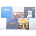 THE MOODY BLUES - GROUP OF FIVE VINYL RECORD ALBUMS