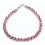 9ct Gold & Pink Tourmaline Bracelet