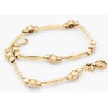 9ct Gold and CZ Adorned Bracelet Chain