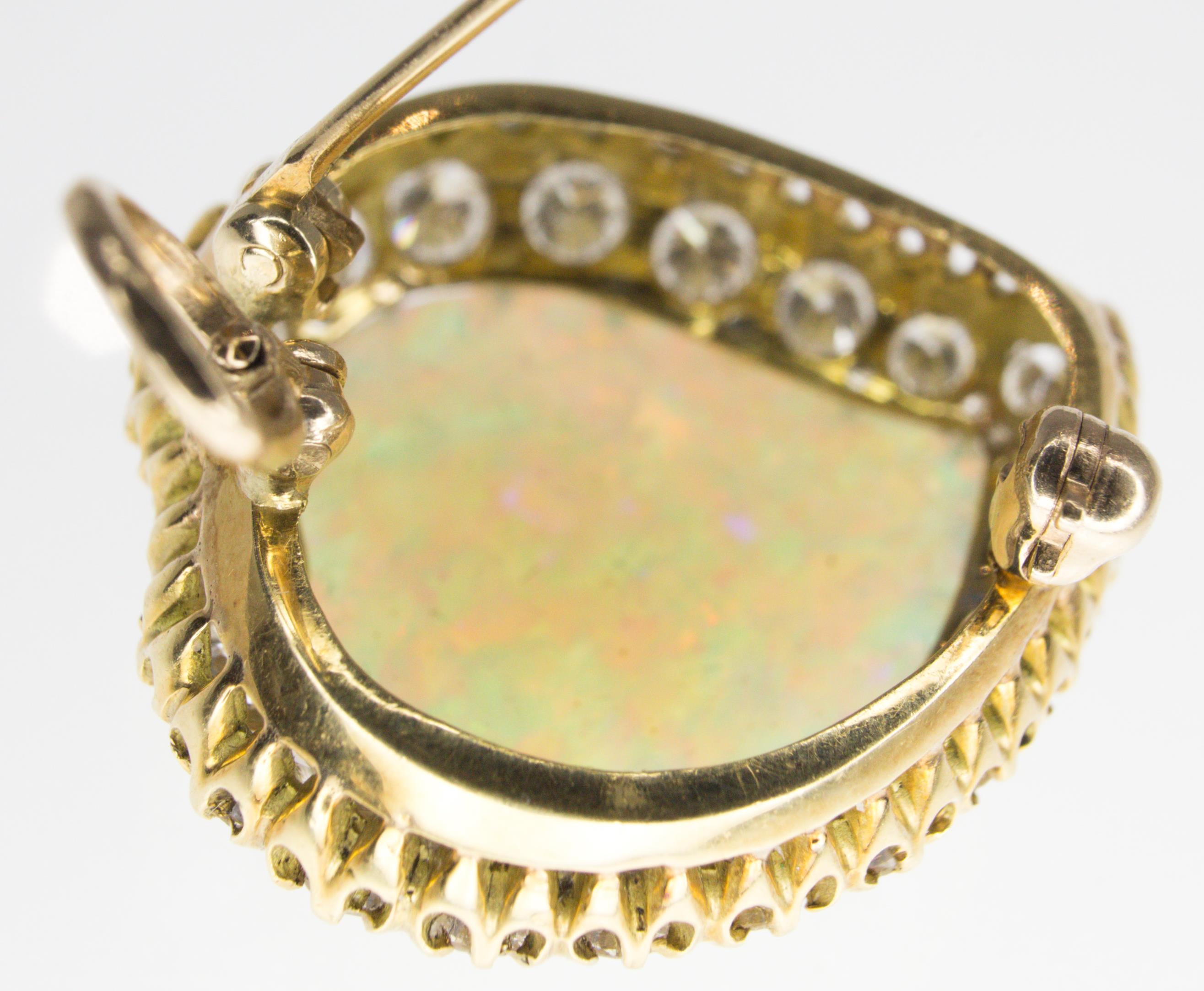 Gold Opal and Diamond Witches Heart Brooch Pendant - Image 6 of 6