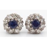 Sapphire & Diamond Cluster Earrings