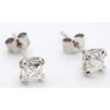 Platinum & French Cut Diamond Earrings Studs