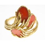 18ct Gold & Coral Ring