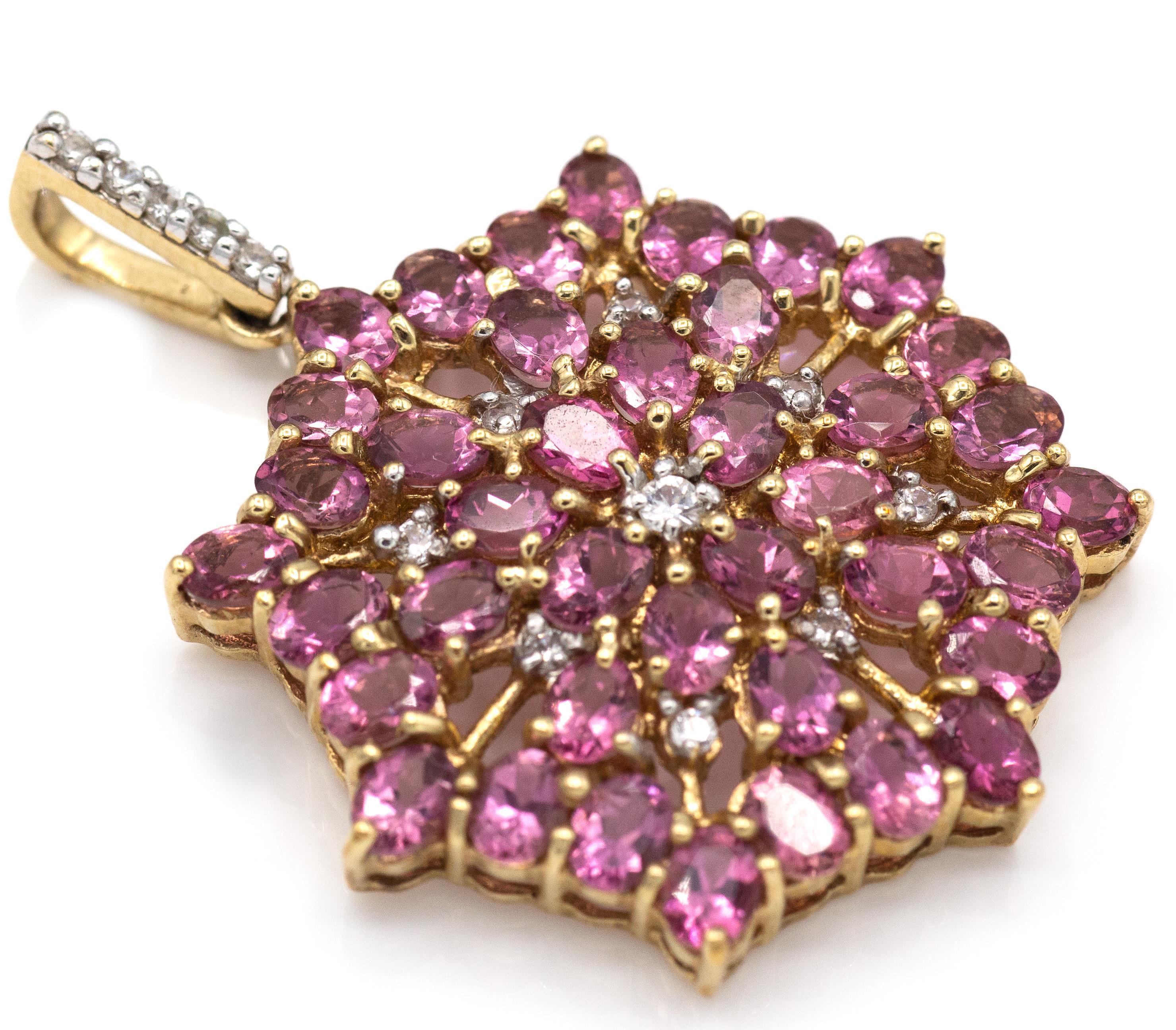 Pink Tourmaline & Zircon Necklace Pendant