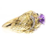 18ct Gold Amethyst & Diamond Cocktail Ring