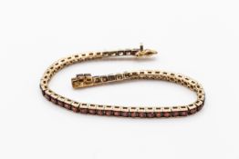 9ct Gold & Garnet Line Bracelet