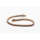9ct Gold & Garnet Line Bracelet