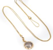 An 18ct Gold French Long Chain Sautoir Locket Pendant Necklace