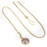 An 18ct Gold French Long Chain Sautoir Locket Pendant Necklace