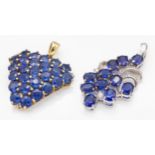 Two 9ct Gold Kyanite & Diamond Necklace Pendants