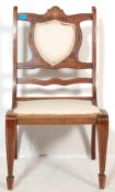 AN EARLY 20TH CENTURY EDWARDIAN MAHOGANY INLAID NURSERY CHAIR