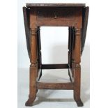 19TH CENTURY CARVED OAK JACOBEAN DROP LEAF TABLE