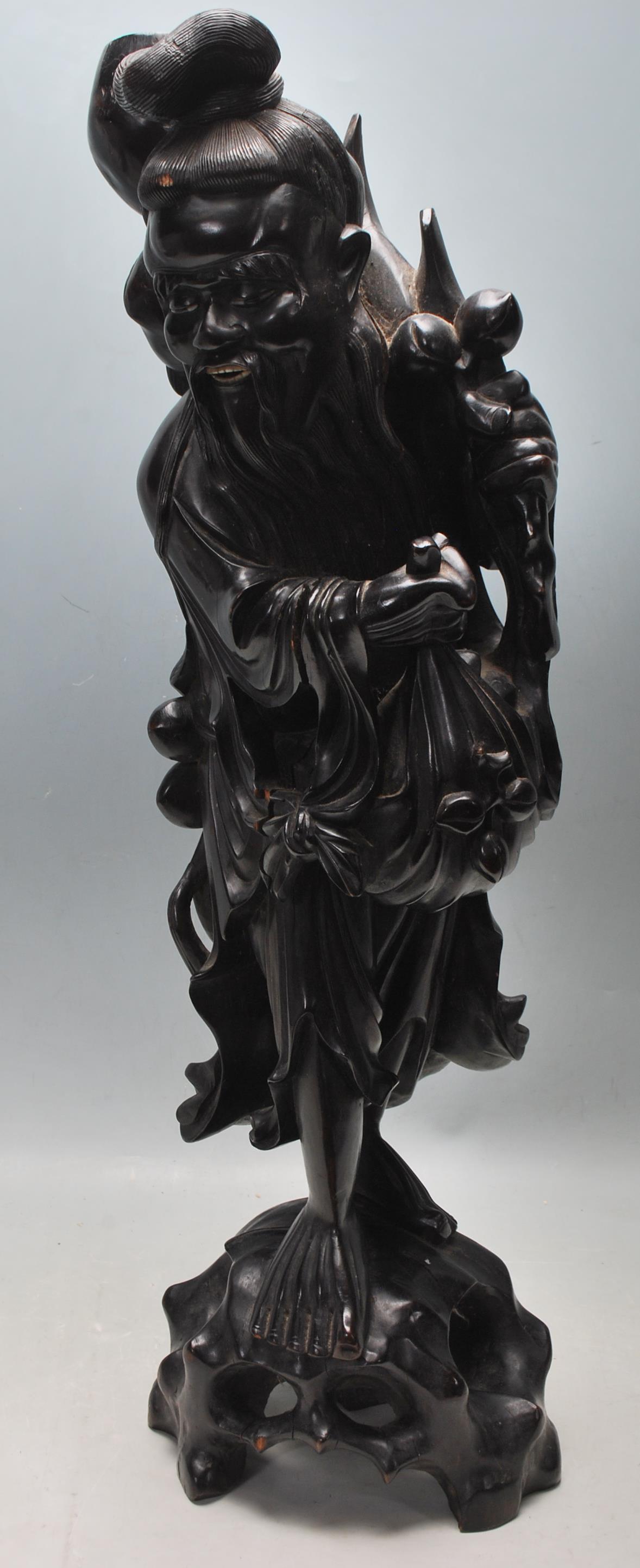 ANTIQUE CHINESE ELDER CARVED FIGURE