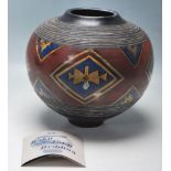 JOHN BEDDING - ST IVES POTTER - STUDIO ART POTTERY GLOBULAR VASE