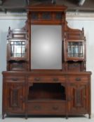 LARGE LATE VICTORIAN ARCH TOP MIRROR BACK SIDEBOARD