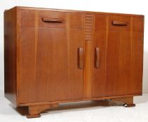 1930’S ART DECO OAK SIDEBOARD WITH TWIN DRAWERS AND CUPBOARD