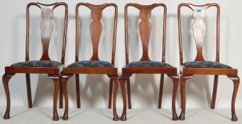 SET OF FOUR ANTIQUE EDWARDIAN QUEEN ANNE STYLE MAHOGANY DININNG CHAIRS