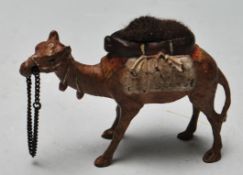 COLD PAINTED BRONZE CAMEL PIN CUSHION