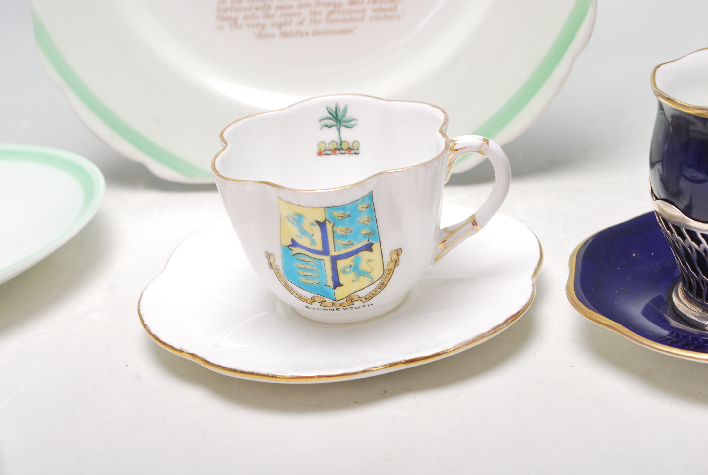 A SHELLEY PART TEA SET - CUPS - SAUCERS - CAKE PLATES - COALPORT CUP AND SAUCER - Image 5 of 9