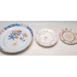 THREE 18TH CENTURY ANTIQUE PORCELAIN PLATES