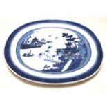 CHINESE BLUE AND WHITE ANTIQUE PLATTER