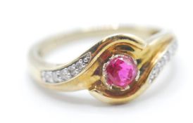 14CT GOLD RUBY & DIAMOND RING