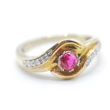 14CT GOLD RUBY & DIAMOND RING