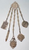 19TH CENTURY WHITE METAL FILIGREE LADIES CHATELAINE