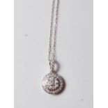 18CT WHITE GOLD AND DIAMOND PENDANT NECKLACE