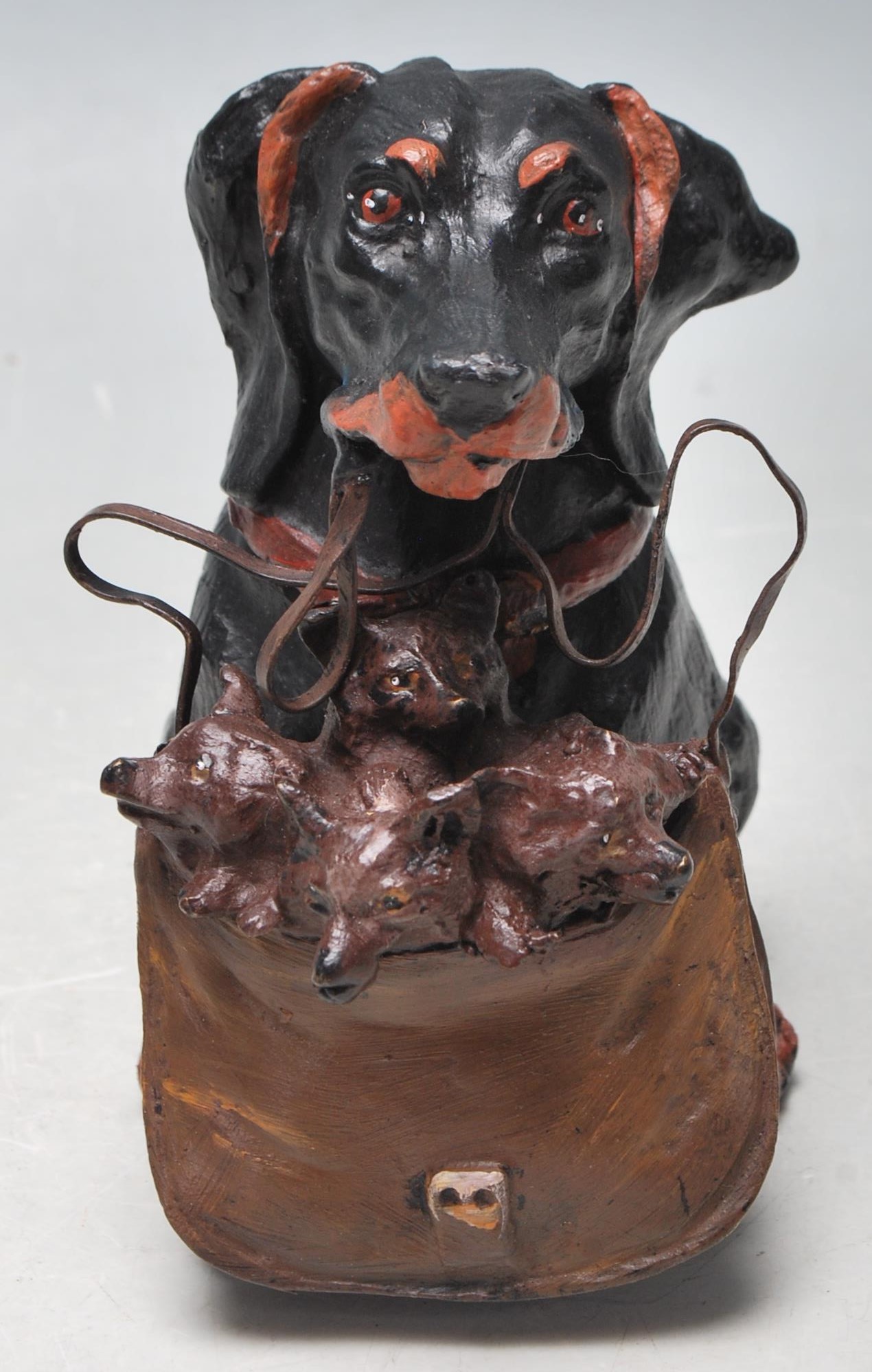 AUSTRIAN STYLE COLDPLAINTED BRONZE DACHSHUND INKWELL - Image 2 of 6