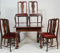 EDWARDIAN ANTIQUE DINING TABLE AND CHAIRS SUITE