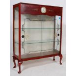 A VINTAGE RETRO 20TH CENTURY CHINA DISPLAY CABINET WITH GLASS SLIDING DOORS