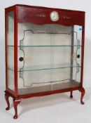 A VINTAGE RETRO 20TH CENTURY CHINA DISPLAY CABINET WITH GLASS SLIDING DOORS