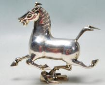20TH CENTURY CHINESE SILVER GANSU HORSE