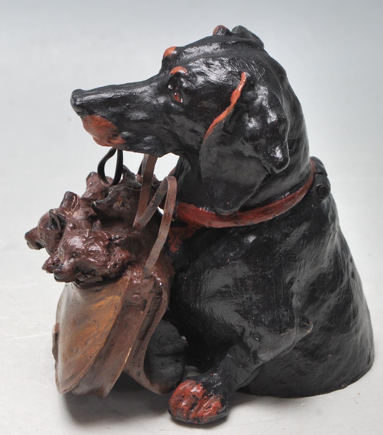 AUSTRIAN STYLE COLDPLAINTED BRONZE DACHSHUND INKWELL - Image 3 of 6