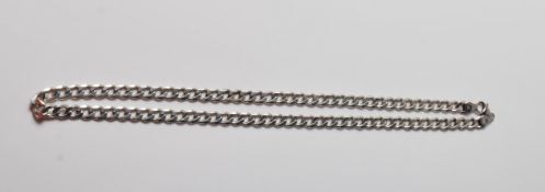 9CT WHITE GOLD FLAT LINK NECKLACE CHAIN